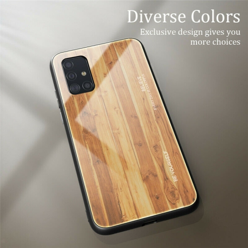 Coque en verre trempé Grain de bois de protection étui pour Samsung Galaxy S20 ULTRA