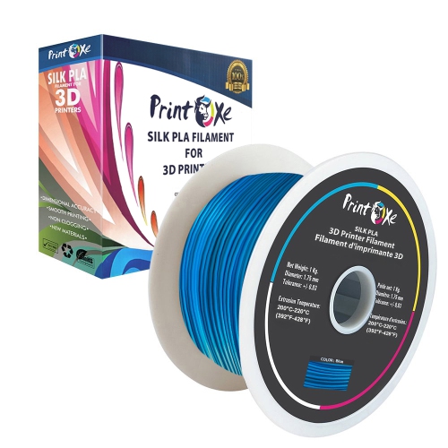 3D PLA like SILK Filament 3 Packs of Red White Blue Colours 1.75 mm Diameter Each Weight 1 Kg Net PRINTOXE® Brand