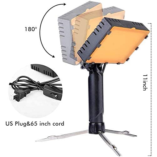 Vivider 2PCS 60 LED Photography LED Continuous Light Lamp 5500K Portable Camera Photo Lighting for Table Top Studio