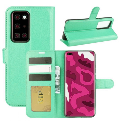 【CSmart】 Magnetic Card Slot Leather Folio Wallet Flip Case Cover for Huawei P40 Pro, Mint