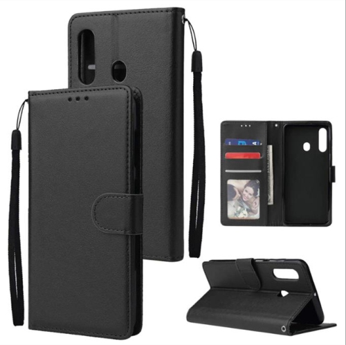 【CSmart】 Magnetic Card Slot Leather Folio Wallet Flip Case Cover for Samsung Galaxy A20s, Black