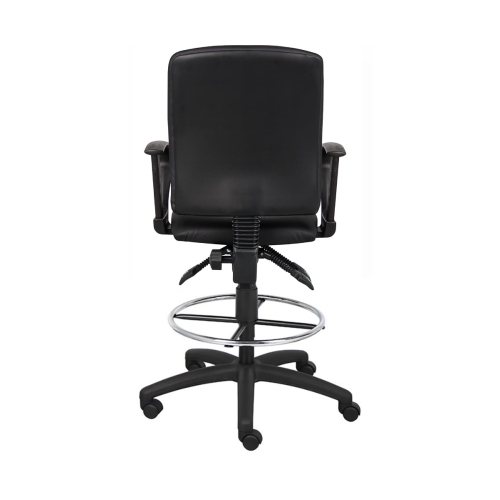 Multi-function faux leather drafting chair with loop arms