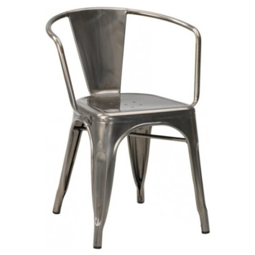 Nicer Furniture® Set of 2-Stackable Industrial Chic Xavier Pauchard Tolix A Style Dining Armchair -Gun Metal