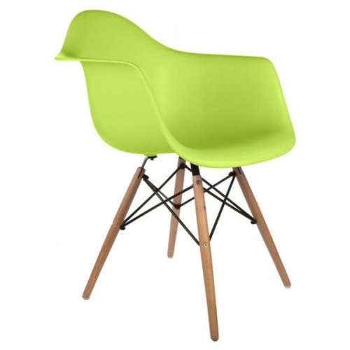 Nicer Furniture? 4 Green -Eames Style Armchair with Natural Wood Legs Eiffel Dining Room Chair