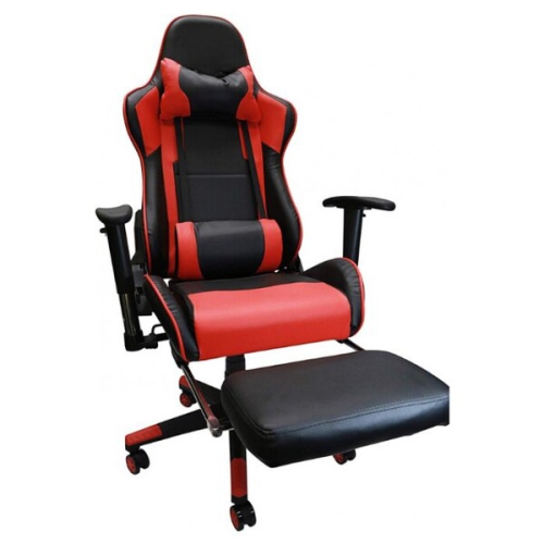 Nicer Furniture Erognomic Racing Gaming Chair with Adjustable Armrest and Footrest Red