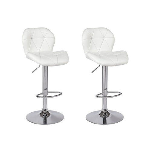 NICER INTERIOR  Tripatch Modern Pu Height Adjustable Dining Bar Stool In (Set Of 1) In White