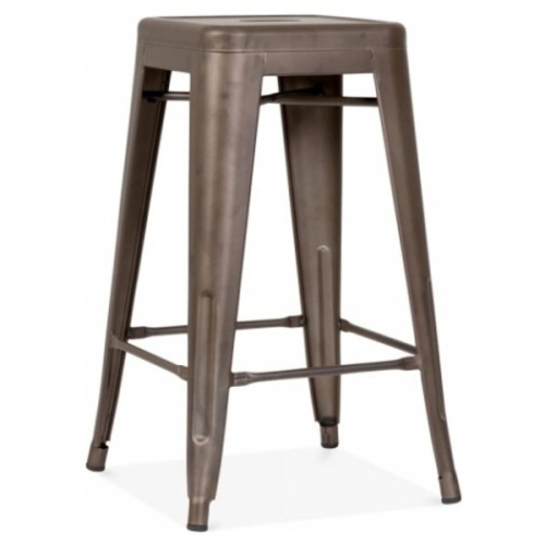 OCC 2-Tolix de style Backless métal industriel Stack hauteur comptoir Tabouret empilable Café Comptoir Tabourets-Gunmetal