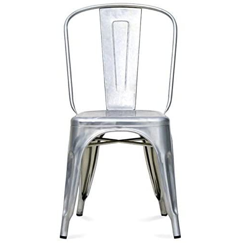 Nicer Furniture 1-Stackable Industrial Chic Xavier Pauchard Tolix A Style Dining Chair--Stacking Metal Chair-Gunmetal