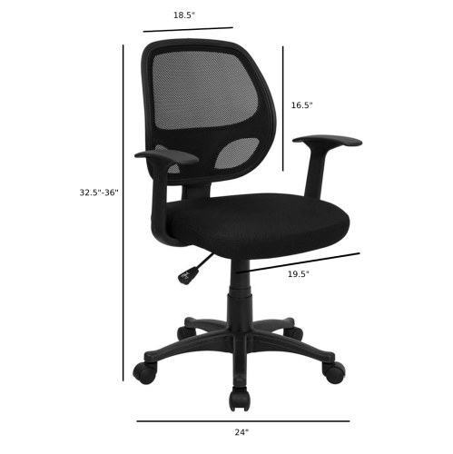 Nicer Furniture® Genuine Leather High Back Executive Chair, Black Real Leather