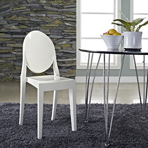 Nicer Furniture? 1 Philippe Starck Louis XVI Ghost Side Chair-Modern Victoria Dining Chair Plastic in White