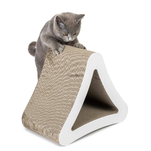 iPet Modern Triangle Cat Scratcher Kitten Scratching Lounge Scratch Toy