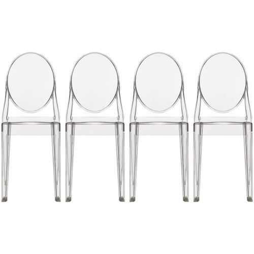 Nicer Furniture Set of 4 Philippe Starck Louis XVI Ghost Side Chair in Transparent Clear