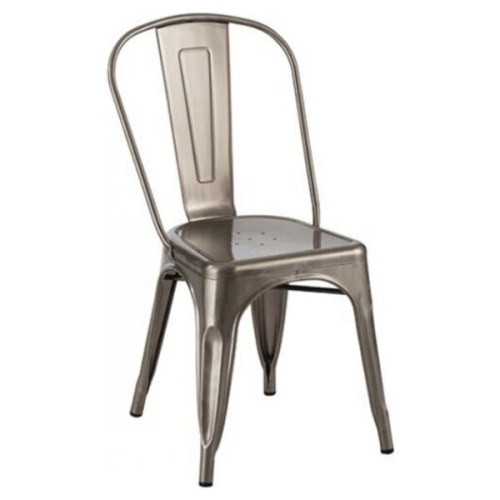Nicer Furniture ? 2-Stackable Industrial Chic Xavier Pauchard Tolix A Style Dining Chair--Stacking Metal Chair-Gunmetal