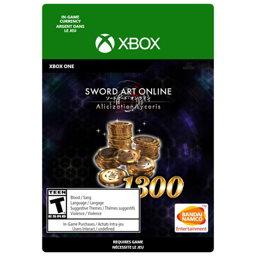 Sword Art Online: Alicization Lycoris - 1,300 SAO Coins - Digital Download