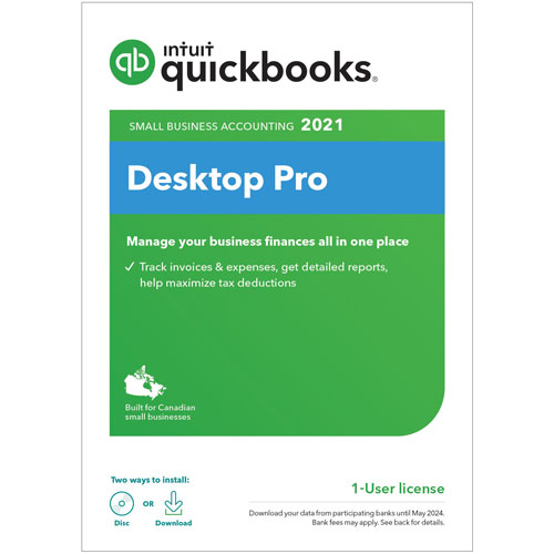 QuickBooks Desktop Pro 2021 d'Intuit - 1 utilisateur - Anglais