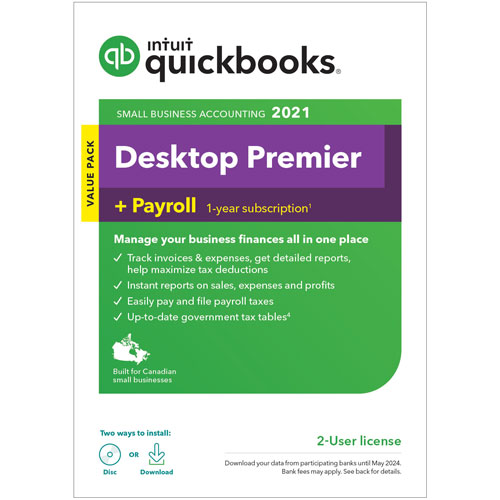 Intuit QuickBooks Desktop Premier 2021 with Payroll - 2 Users - English