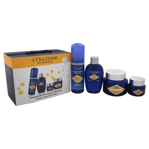 Immortelle Reset and Precious Collection by LOccitane for Unisex - 4 Pc 1.7oz Immortelle Precious Cleansing Foam, 0.16oz Overnight Reset Oil-In-Serum, 1.7oz Immortelle Precious Cream, 0.5oz Immortell