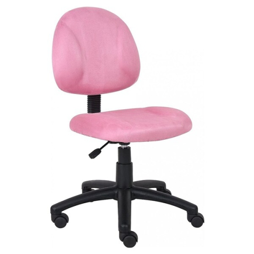 Nicer Furniture Perfect Posture Delux Microfiber Task Chair without Arms in Pink