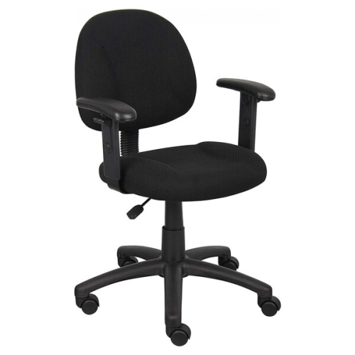 OCC Fabric Deluxe Posture Task Chair Black Computer Desk Chair Office Chair With Adjustable T Arms