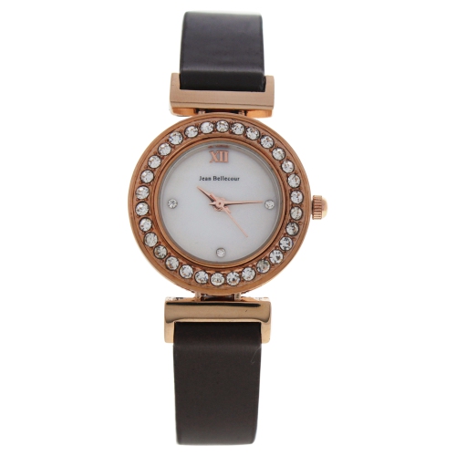 JEAN BELLECOUR  Redl2 Rose Gold/brown Leather Strap Watch By for Women - 1 PC Watch In Multicolor