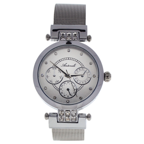 AL0704-09 Silver Stainless Steel Mesh Bracelet Watch by Antoneli for Women - 1 Pc Watch