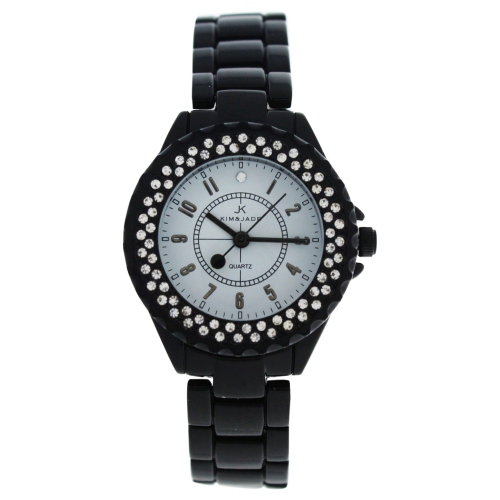 KIM & JADE  2033L-Bw Stainless Steel Bracelet Watch By for Women - 1 PC Watch In Black