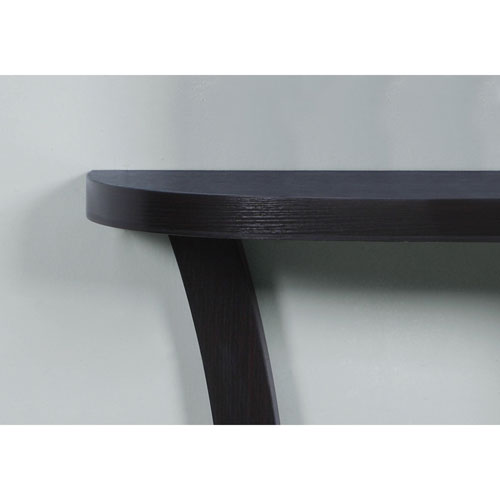 Monarch Contemporary Rectangular Console Table with Half Moon Shape - Cappuccino