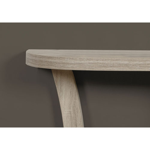 Monarch Contemporary Rectangular Console Table with Half Moon Shape - Dark Taupe