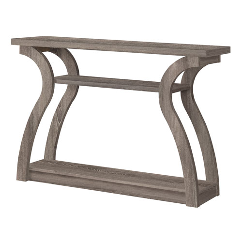 Monarch Modern Rectangular Console Table with 3-Tier - Dark Taupe