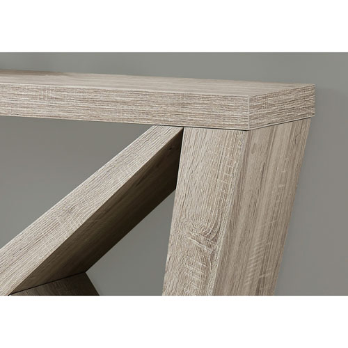 Monarch Contemporary Rectangular Console Table with Asymmetrical Base - Dark Taupe