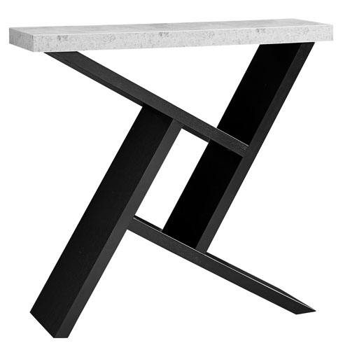 Monarch Modern Rectangular Console Table with Angular Base - Black