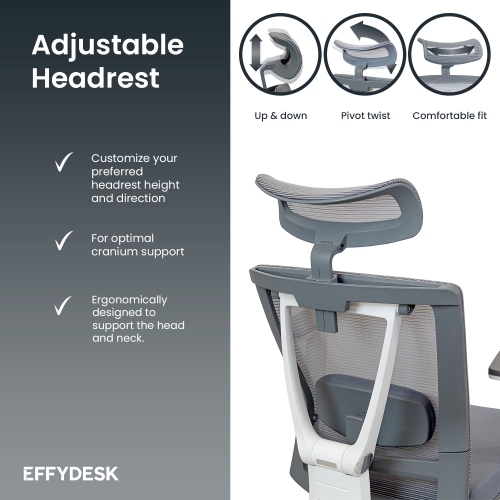 Image 5 of 8.. ErgoChair Executive Home Office Desk Chair with Lumbar Support 4D Armrest Adjustable Task Chair - Black