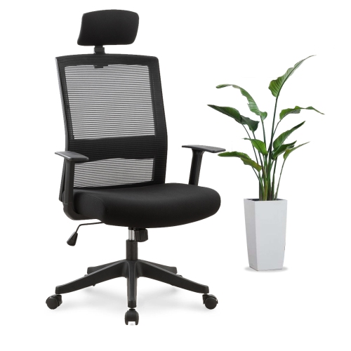 MayaChair - Fully Adjustable Ergonomic Mesh Office Chair (Black)