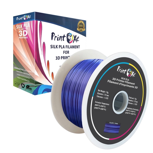 3D PLA, tel QUE LE filament DE SOIE, emballage de 8 paquets de cuivre vert jaune-bleu violet, argent cuivre et orange, 1.75 mm de diamètre pour