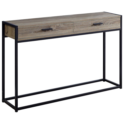 Monarch Modern Rectangular Metal Base Console Accent Table - Dark Taupe