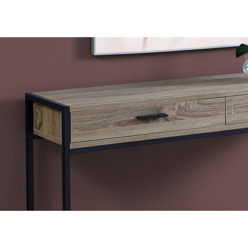 Monarch Modern Rectangular Metal Base Console Accent Table - Dark Taupe