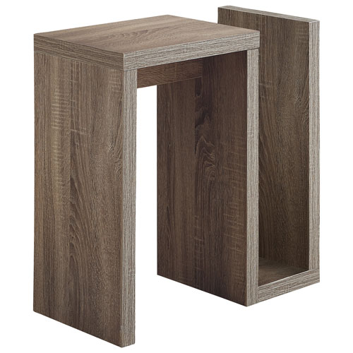 Monarch Modern Rectangular Open Storage Side Accent Table - Dark Taupe