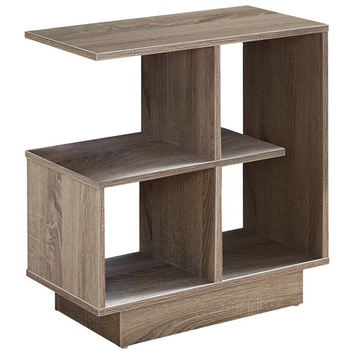 Monarch Modern Open Concept Shelves Rectangular Side Accent Table - Dark Taupe