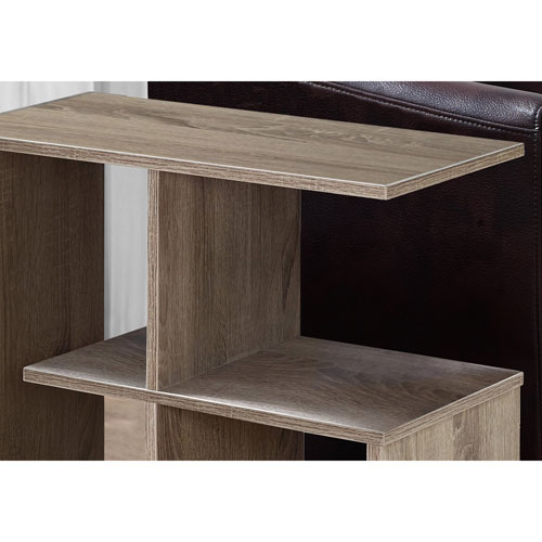 Monarch Modern Open Concept Shelves Rectangular Side Accent Table - Dark Taupe