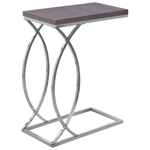 Monarch Modern Rectangular End Table - Grey/Chrome