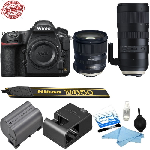 Nikon D850 DSLR Camera w/ Tamron SP 70-200mm f/2.8 Di VC USD G2 Lens for Nikon F & Tamron SP 24-70mm f/2.8 Di VC USD G2 Lens f - US Version w/ Seller Warranty
