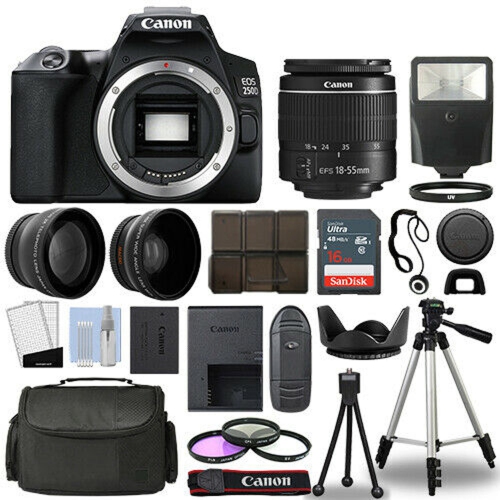 Canon EOS Rebel SL3 DSLR Camera with | 3 Lens Kit Canon 18-55mm | Sandisk 16GB | Flash & More - US Version w/ Seller Warranty