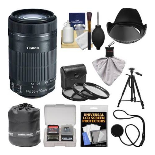 Canon EF-S 55-250mm f/4-5.6 IS STM Lens Zoom Lens with Tripod 3