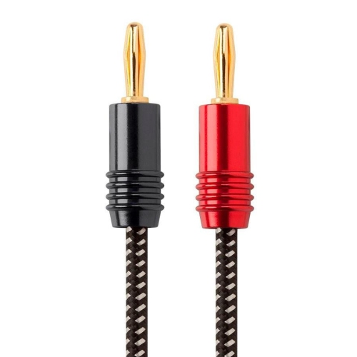 10ft Premium 14AWG Braided Speaker Wire with Gold Plated Banana Plug Connectors - PrimeCables®