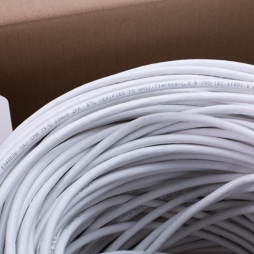 Cat6 23AWG UTP Solid Bulk Cable CMR-Rated 500ft - Cat 6 performance for a Gigabit Ethernet Network- White