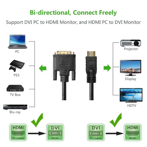 6ft HDMI to DVI-D Dual Link 28AWG High-Speed Bi-Directional Cable - Black