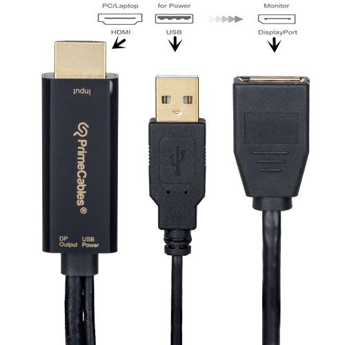HDMI to DP Adapter with USB Power - support for 4K@30Hz PrimeCables®