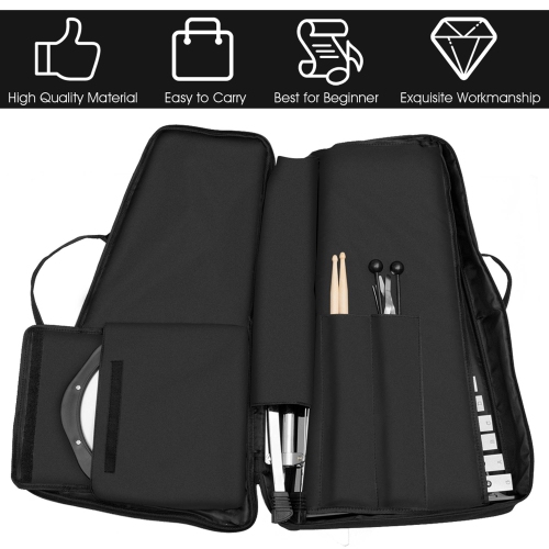 Costway 30 Notes Percussion Glockenspiel Bell Kit with Practice Pad Mallets Sticks Stand