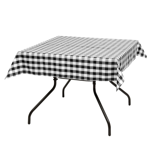 COSTWAY  Polyester Tablecloth Square Table Stain Resistant Buffalo Plaid Table Cover 52'' X 52'' Set Of 10