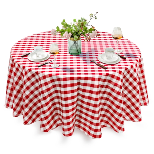 Buffalo Plaid Table Cover, How To Make Round Table Cover